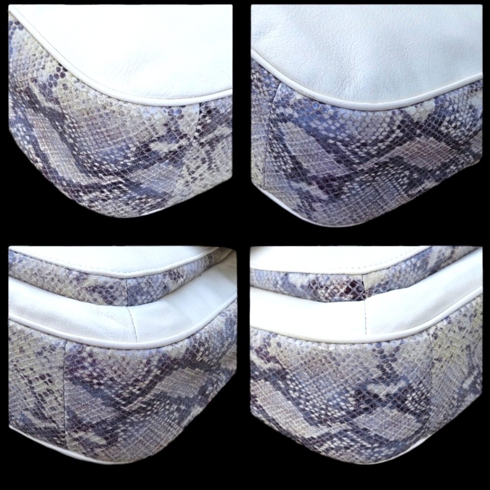 Coach Taylor Mixed Leather Snakeskin Marin Flap Satchel - Picture 3 of 7